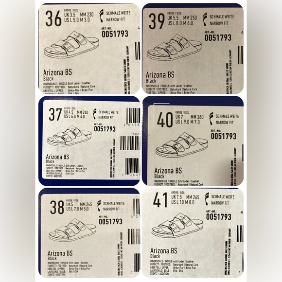 Birkenstock Arizona Women’s Birko-Flor Black Sandals 0051793 Narrow fit - Picture 8 of 8